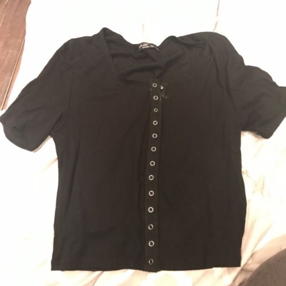 Button down crop top